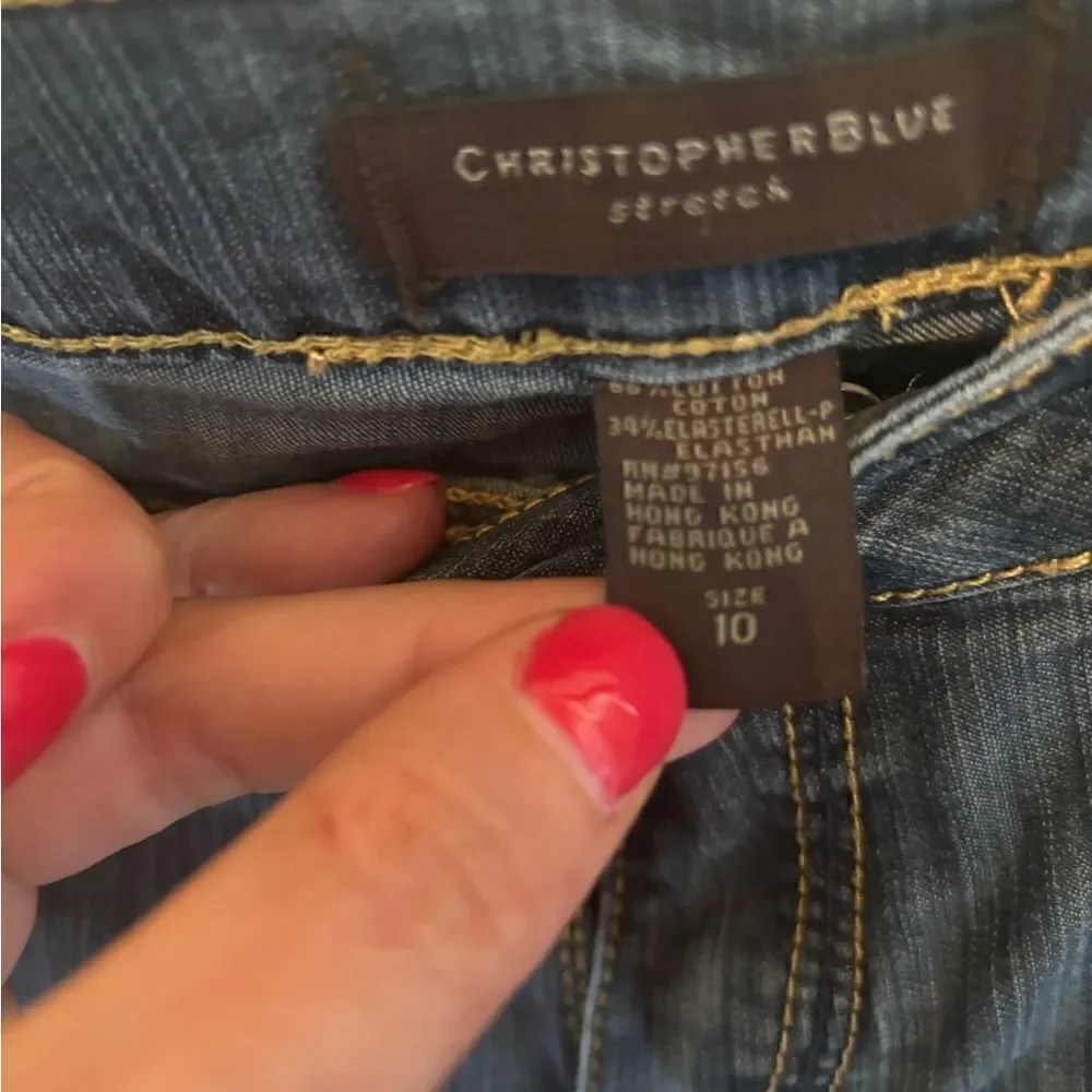 Christopher Blue Stretch Jeans Shorts size 10